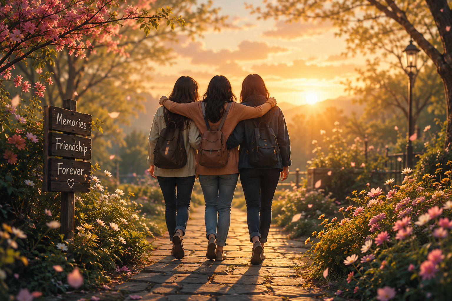 Three childhood friends reunited after years apart